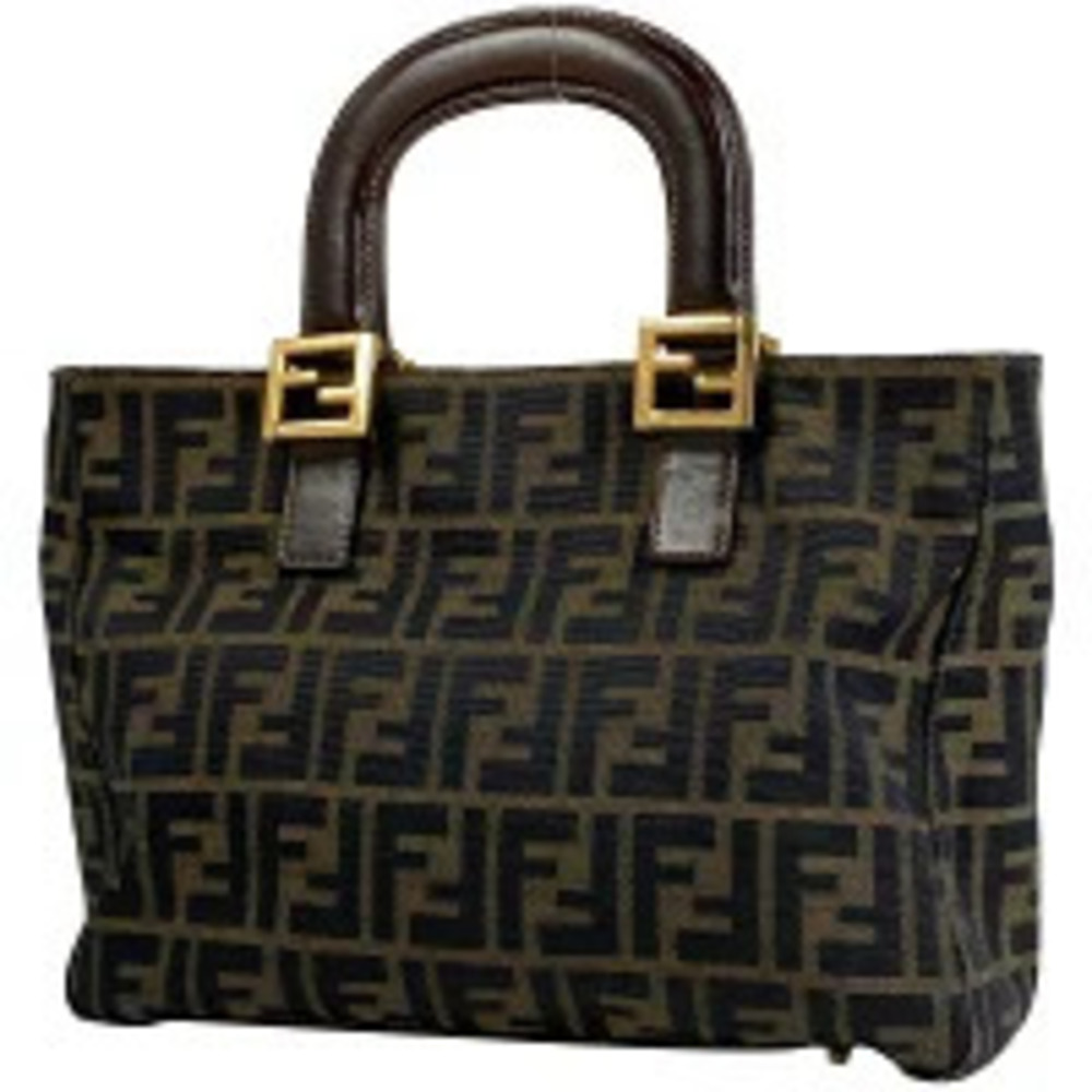 Fendi Zucca handbag tote bag canvas brown
